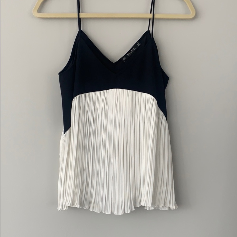 Zara basic white and black tank top